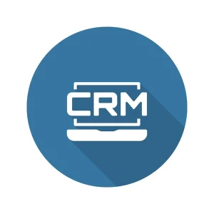 depositphotos 133035226 stock illustration online crm system icon flat